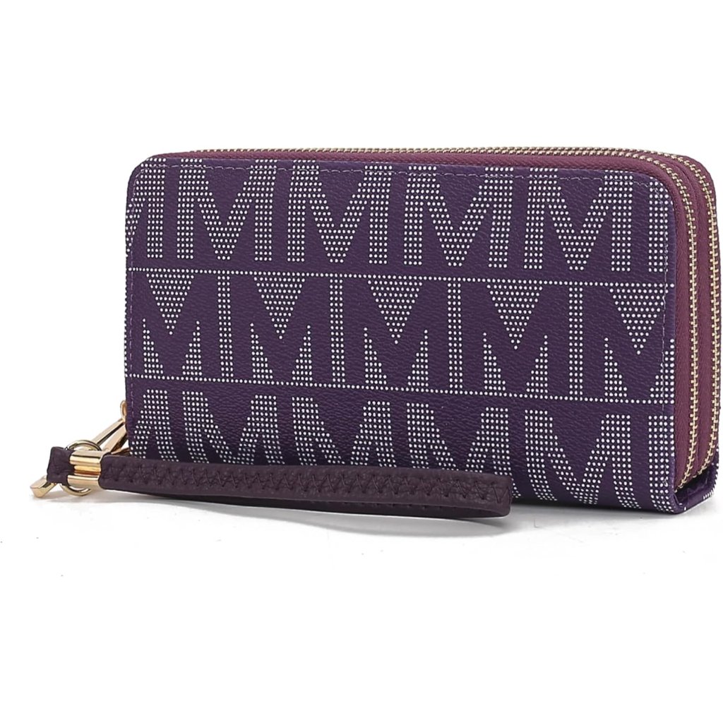 Mia K Purple Wristlet Wallet - Casual Vegan Leather Clutch For Women